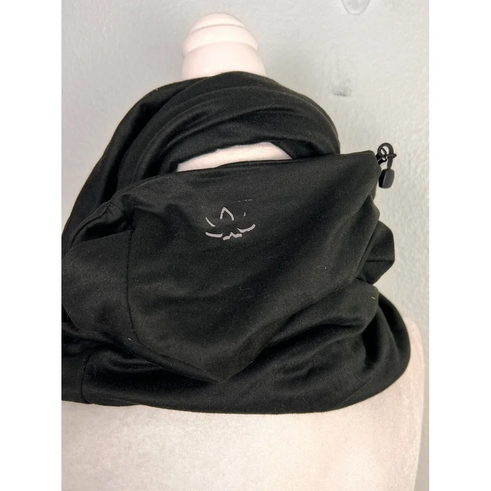 Beyond Yoga Womens Hidden Pocket Infinity Scarf Black One Size Lightweight NWT‎